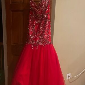 Jovani Vibrant Red Evening Dress